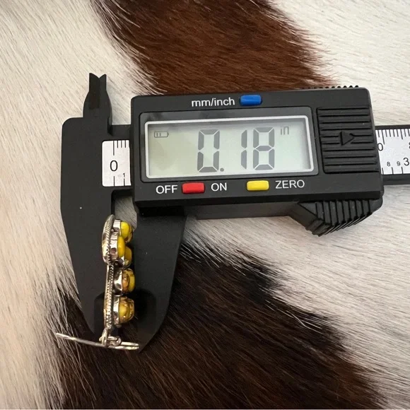 ❤️ Honey Dahlia Kingman Turquoise Navajo Style Cactus Dangle Earrings 1.88”L - Picture 13 of 13